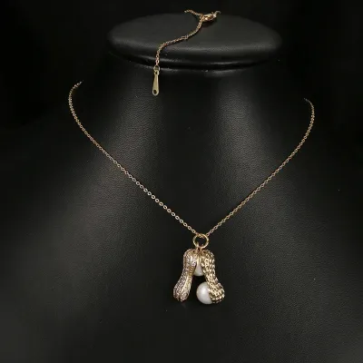 Delicate Small Peanut Pendant Necklace
